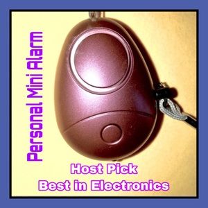 Personal Mini Alarm with keychain and wristlet Metallic Dusty Rose Pink